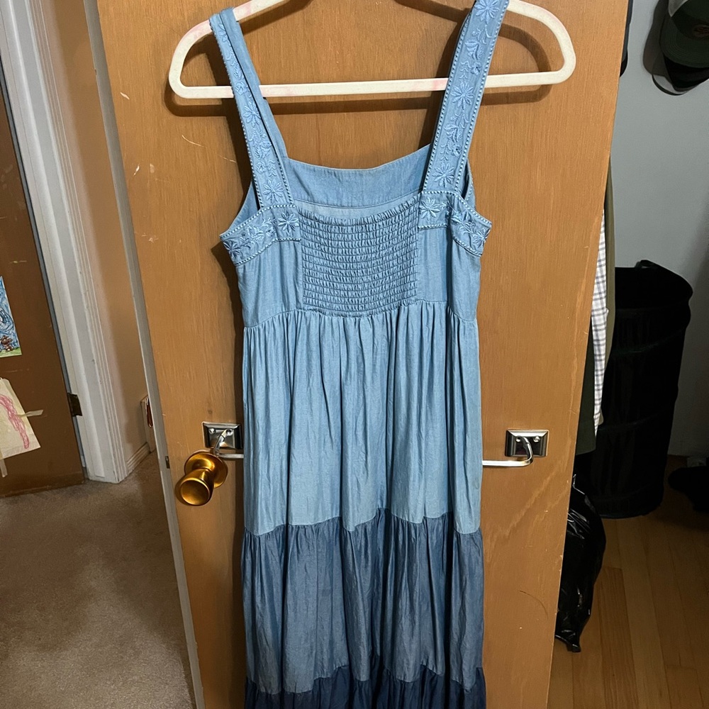 Kate Spade Blue Tiered Midi Dress - Picture 5 of 5